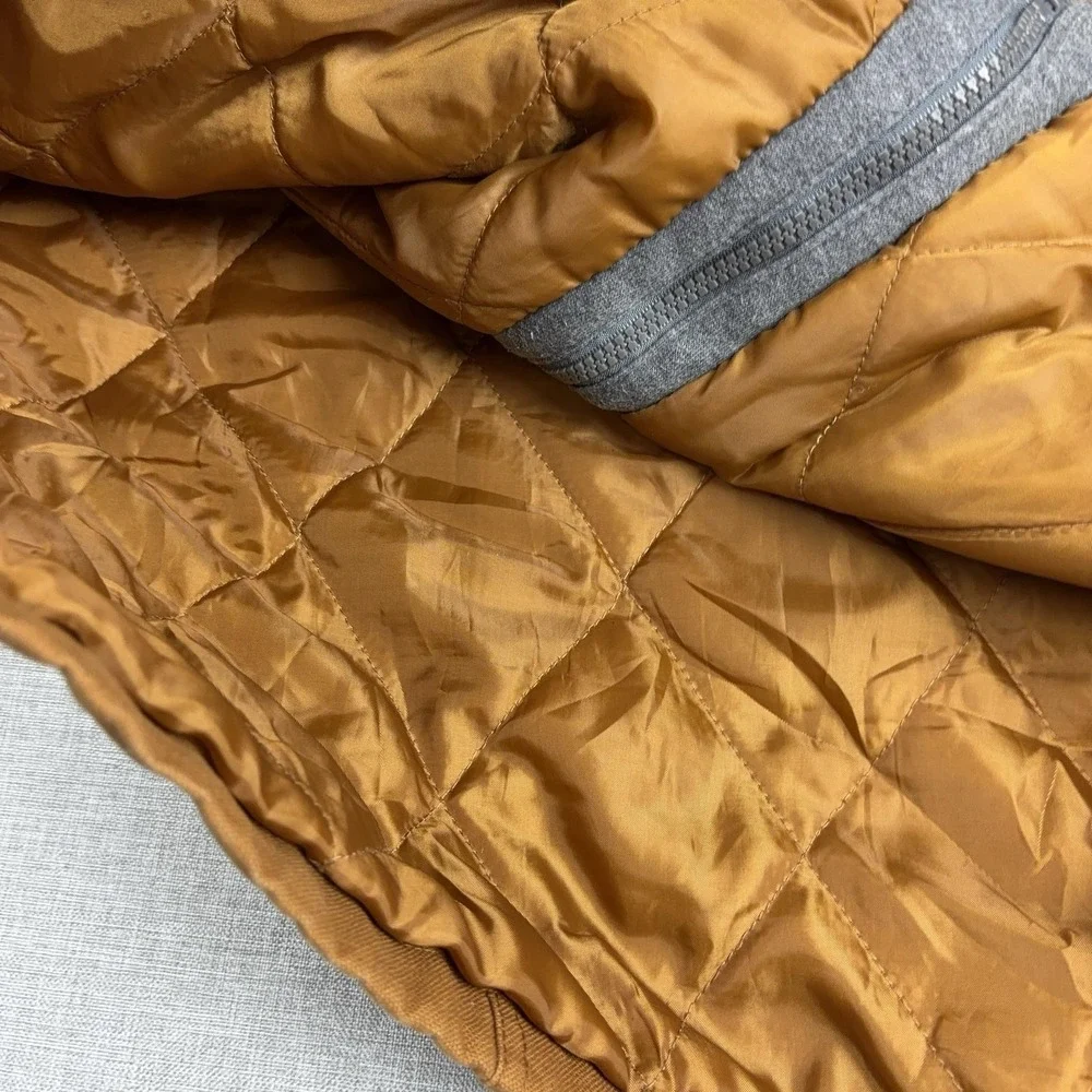 Dickies Jacket Mens XL Brown Canvas Hooded Quilted Lined Full Zip 5319 Workwear
